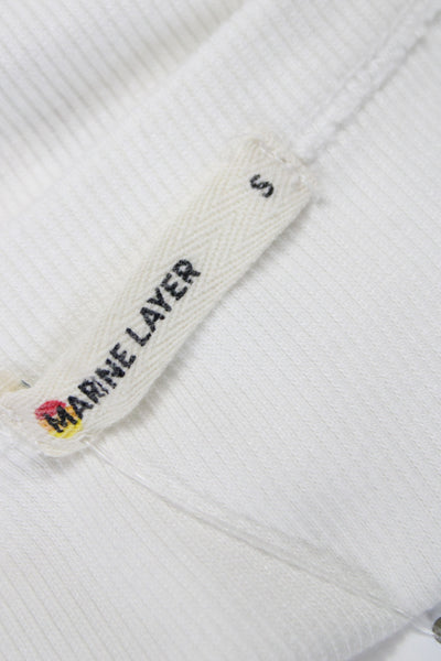 Marine Dowier Women Basic White T-Shirt Short Sleeve Crew Neck Size S