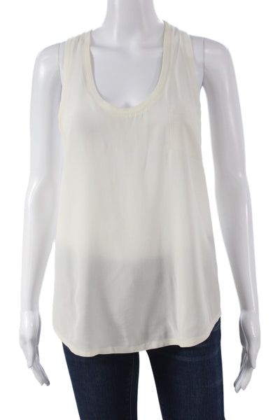 Joie Women Ivory Scoop Neck Sleeveless Basic Tank Pullover Size S