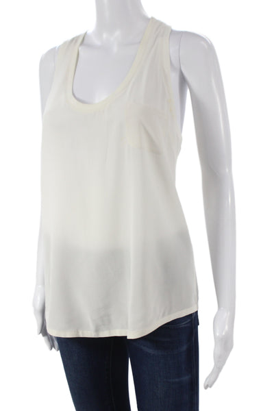 Joie Women Ivory Scoop Neck Sleeveless Basic Tank Pullover Size S
