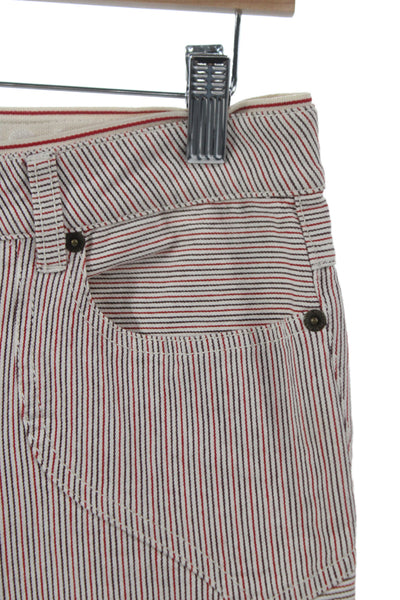 Louis Vuitton Womens Ankle Pants Multicolor Striped Cotton Mid Rise Size 40