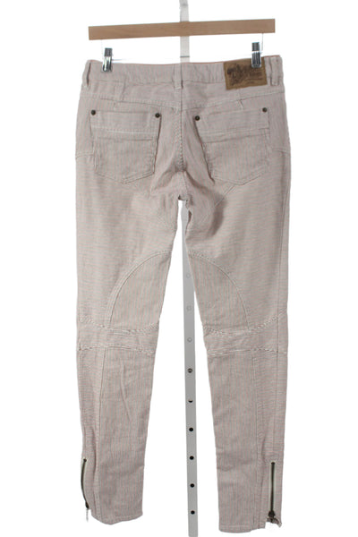 Louis Vuitton Womens Ankle Pants Multicolor Striped Cotton Mid Rise Size 40