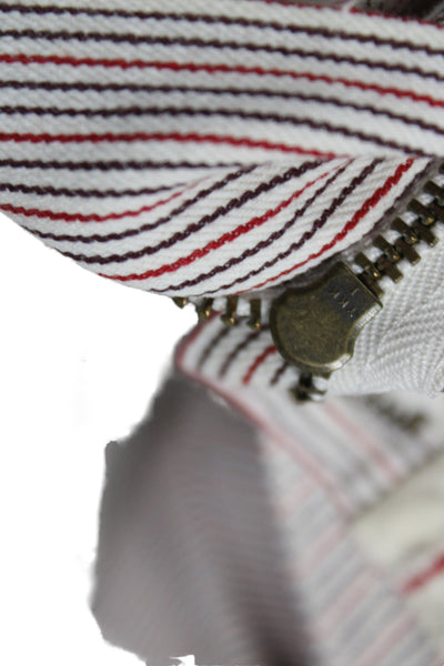 Louis Vuitton Womens Ankle Pants Multicolor Striped Cotton Mid Rise Size 40