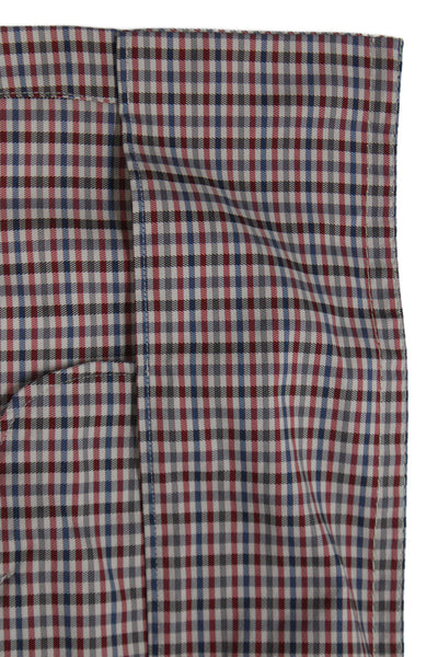 Prada Women Overcoat Plaid Multicolor Button Polyester Long Sleeve Size 40
