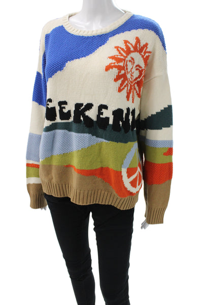 Weekend Max Mara Womens Pullover Striped Long Sleeve Multicolor Size L