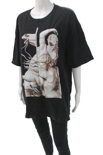 Bella + Canvas Unisex Basic Black Cotton Crew Neck Graphic T-Shirt Size XL