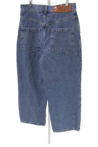 Loewe Womens Wide-Leg Mid Rise Blue Denim Jeans Size 42