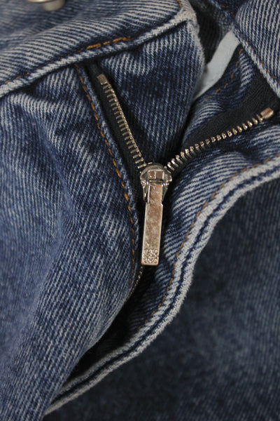 Loewe Womens Wide-Leg Mid Rise Blue Denim Jeans Size 42
