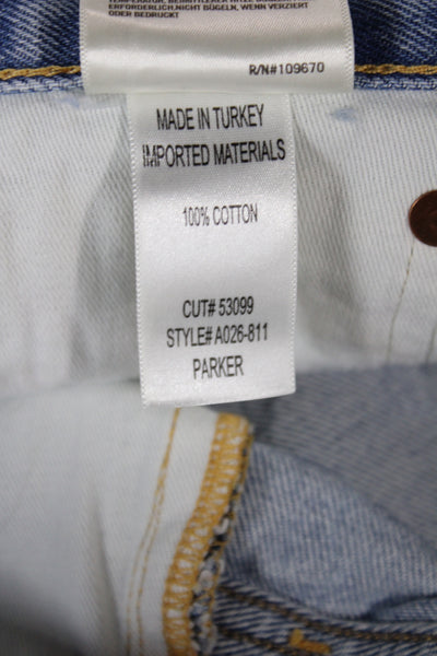 Agolde Women Cut-Off Shorts Blue 100% Cotton Button Casual Size 29