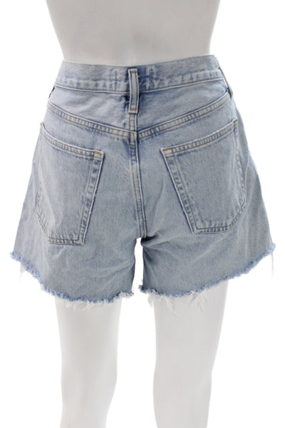Agolde Womens Cut-Off Blue Cotton Shorts Size 29