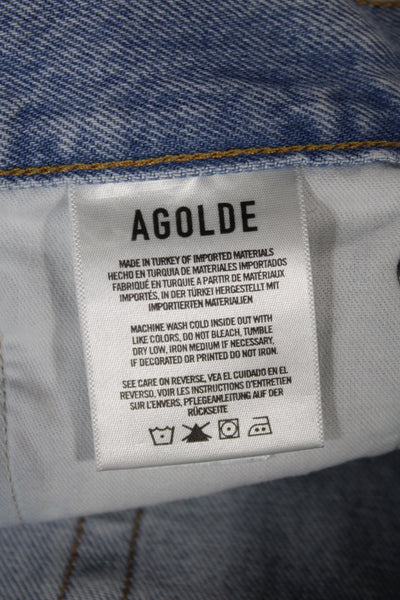 Agolde Womens Cut-Off Blue Cotton Shorts Size 29