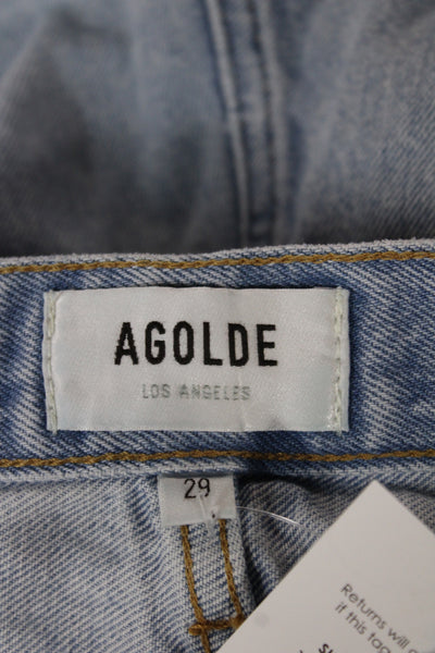 Agolde Womens Cut-Off Blue Cotton Shorts Size 29
