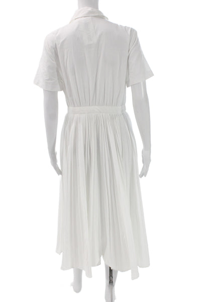 J Crew Collection Womens White Cotton Shirt Dress Short Sleeve Size 8
