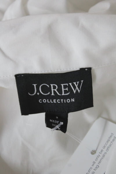 J Crew Collection Womens White Cotton Shirt Dress Short Sleeve Size 8