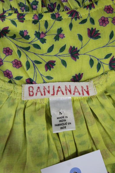 Banjanan Womens Maxi Floral V-Neck Sleeveless Cotton Zip Dress Size M