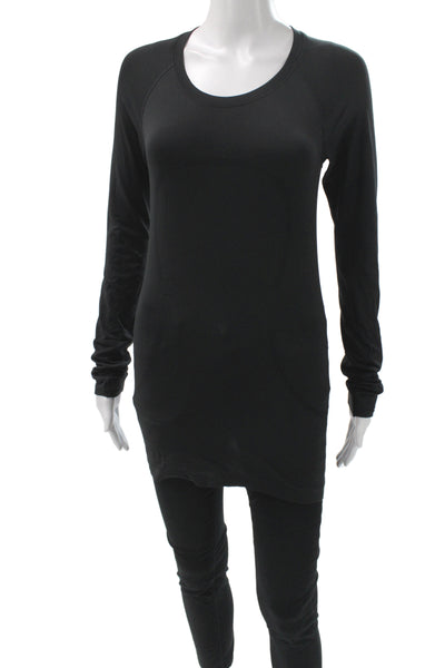 Lululemon Women Black Scoop Neck Long Sleeve Pullover Size 8