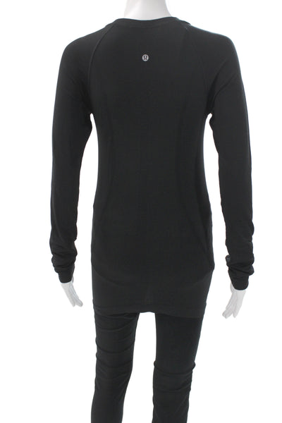 Lululemon Women Black Scoop Neck Long Sleeve Pullover Size 8