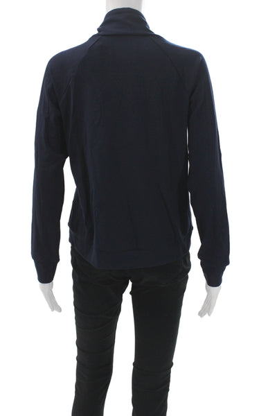 Cozy Earth Women Bamboo Cowl Neck Hoodie Blue Drawstring Size S