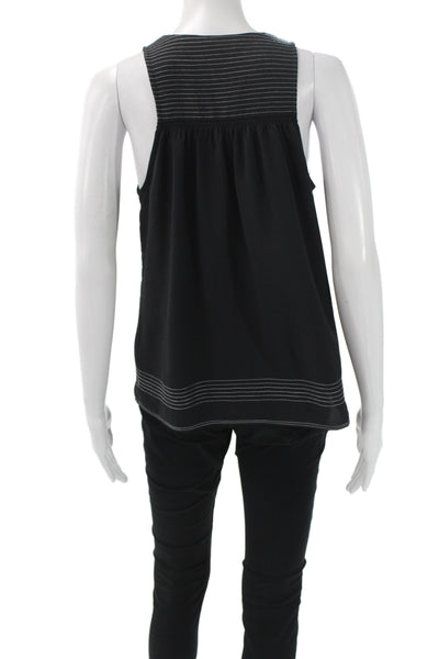 Joie Womens Black V-Neck Sleeveless Basic Tank Top Polyester Size XS
