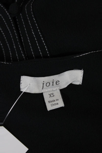 Joie Womens Black V-Neck Sleeveless Basic Tank Top Polyester Size XS