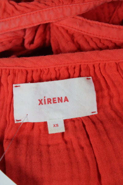 Xirena Womens Red Textured Scoop Neck Camisole Sleeveless Size XS