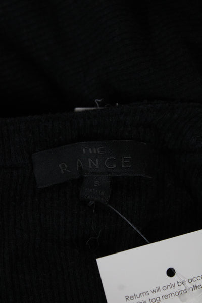 The Range Women Black Henley Button Sleeveless Tank Basic 50% Linen Size S