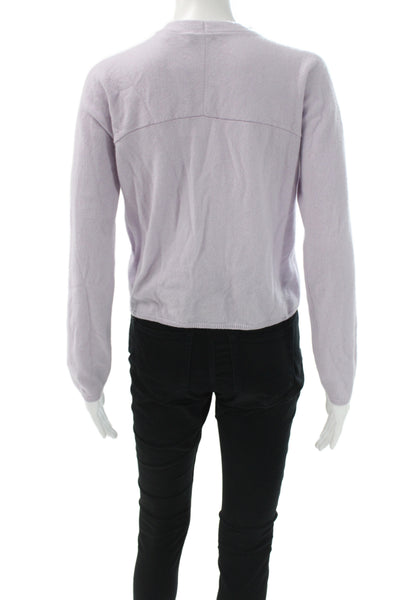 Vince Women Cardigan V-Neck Purple Fine Gauge Knit Long Sleeve Size S