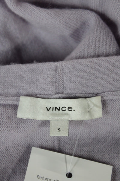 Vince Women Cardigan V-Neck Purple Fine Gauge Knit Long Sleeve Size S