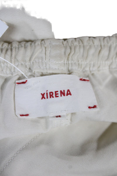 Xirena Womens Ankle Pants Ivory Cotton Drawstring Casual Size XS