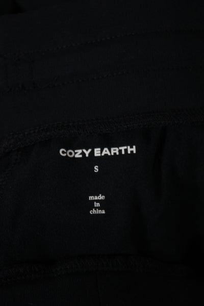Cozy Earth Women Jogger Pants Black Drawstring Solid Size S