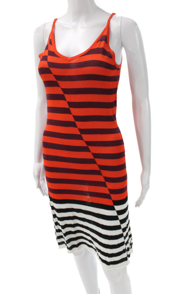 Replica Los Angeles Women Tank Dress Black Striped V-Neck Sleeveless Size S