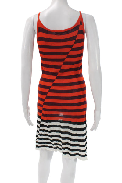 Replica Los Angeles Women Tank Dress Black Striped V-Neck Sleeveless Size S