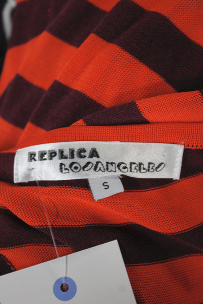 Replica Los Angeles Women Tank Dress Black Striped V-Neck Sleeveless Size S