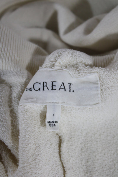 The Great Women Jogger Ivory Drawstring Cotton Blend Casual Fall Size 1