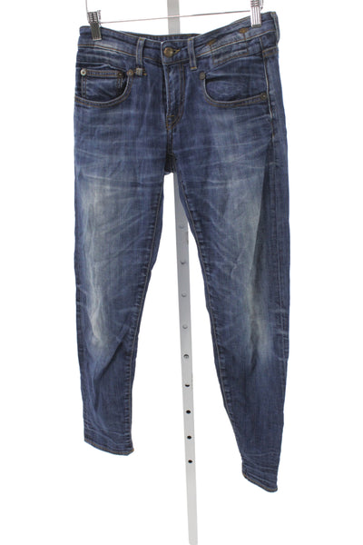 R13 Women Skinny Jeans Blue Mid Rise Inseam 27 Size 24