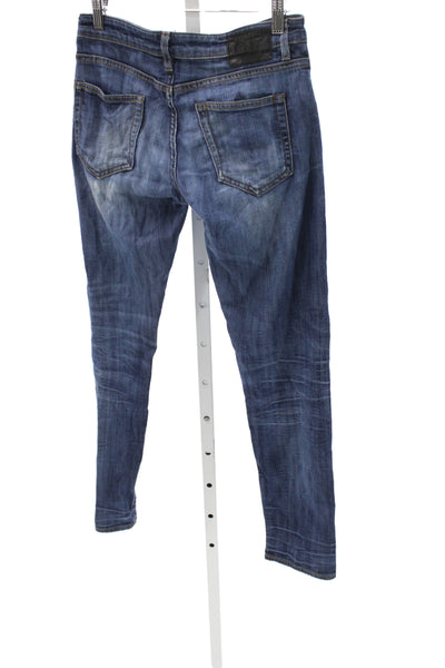 R13 Women Skinny Jeans Blue Mid Rise Inseam 27 Size 24