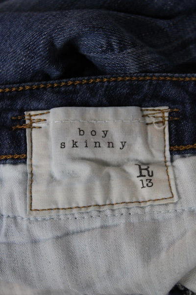 R13 Women Skinny Jeans Blue Mid Rise Inseam 27 Size 24