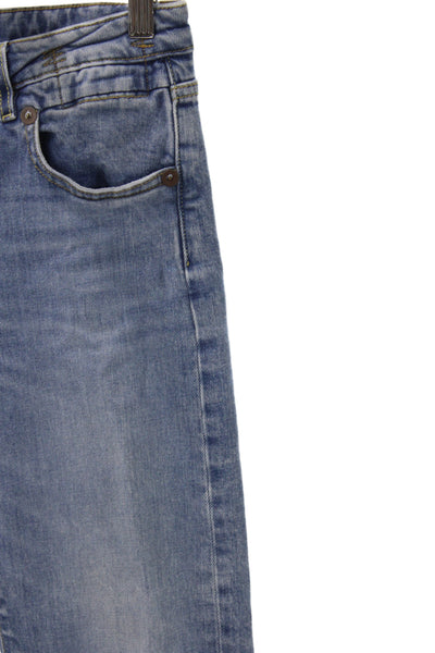 R13 Womens Cropped Blue Cotton Jeans Mid Rise 24 Inseam Size 25
