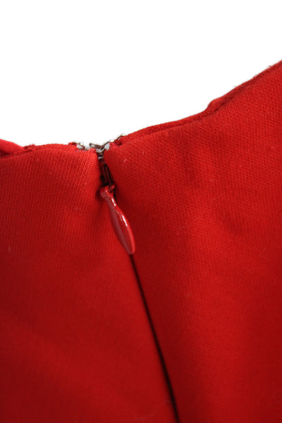 Likely Womens Sheath Cocktail Dress Red One Shoulder Short Size 6
