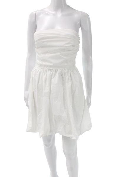 Amanda Uprichard Womens Strapless Mini Dress White Zip Sleeveless Size M