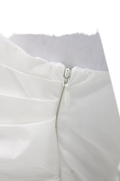 Amanda Uprichard Womens Strapless Mini Dress White Zip Sleeveless Size M