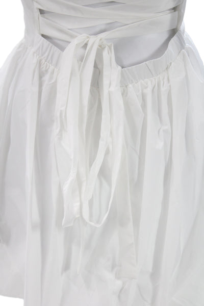 Amanda Uprichard Womens Strapless Mini Dress White Zip Sleeveless Size M