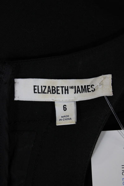 Elizabeth and James Women Fit & Flare Sleeveless Black Cocktail Dress Size 6