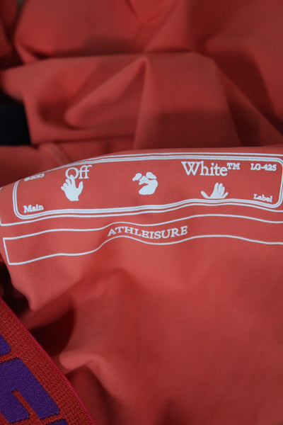 Off White Women Ankle Leggings Orange 41% Elastane Athleisure Size S