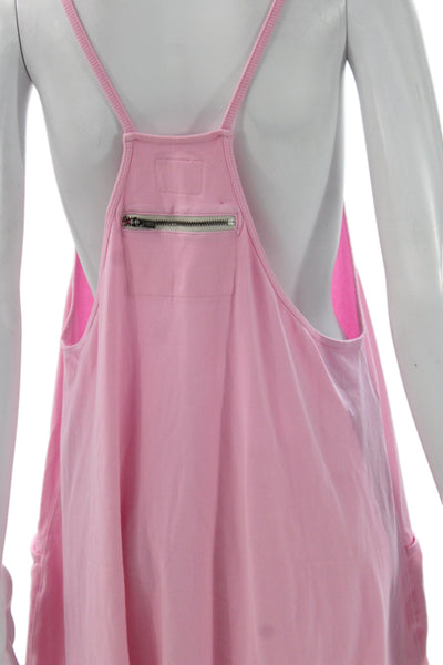 FP Movement Women Jumpsuit Pink Cotton V-Neck Sleeveless Petites Size S