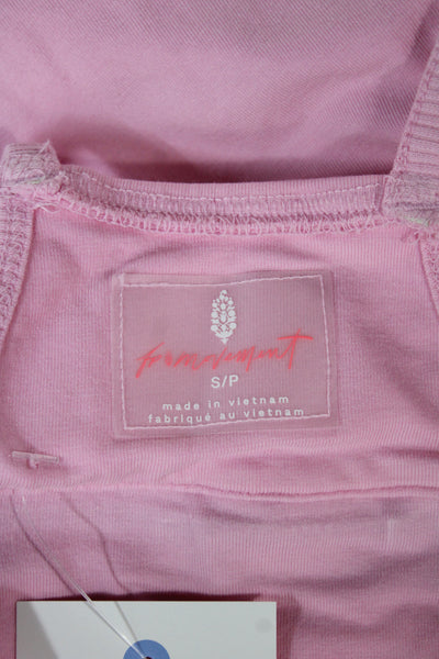 FP Movement Women Jumpsuit Pink Cotton V-Neck Sleeveless Petites Size S