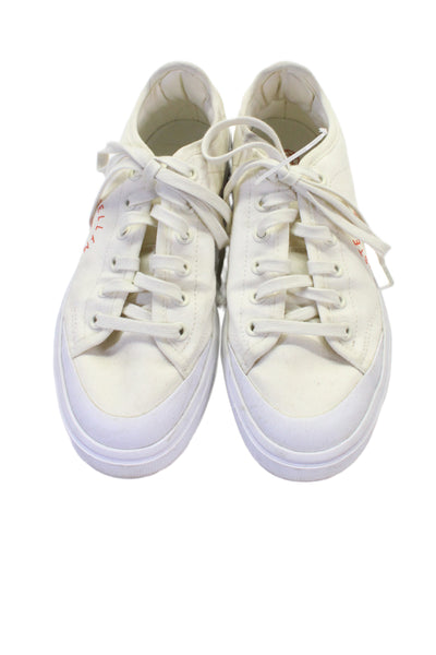 Stella McCartney Women's Lace-Up Platform Low Top Sneakers White Size 8