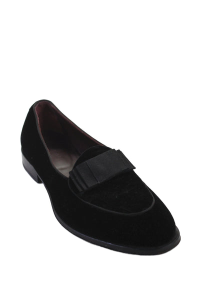 Suit Supply Men's Suede Bow Slip-On Loafers Shoes Black Size 41