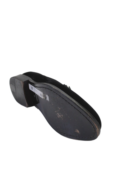Suit Supply Men's Suede Bow Slip-On Loafers Shoes Black Size 41