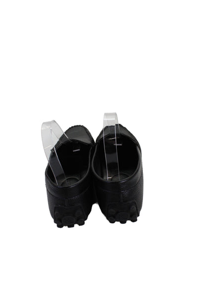 Karl Lagerfeld Women's Leather Round Toe Slip-On Loafers Shoes Black Size 8