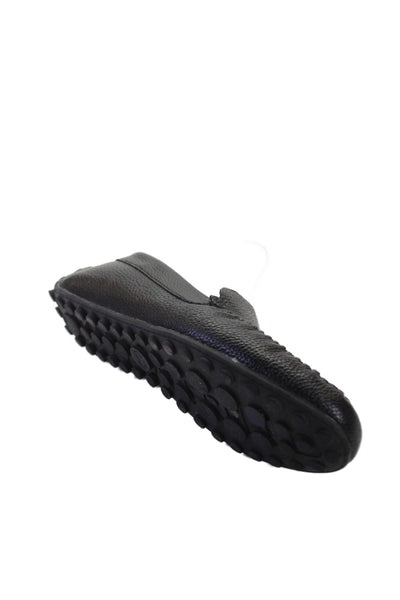 Karl Lagerfeld Women's Leather Round Toe Slip-On Loafers Shoes Black Size 8